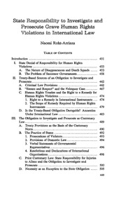 State Responsibility to Investigate and Prosecute Grave Human Rights Violations in International Law